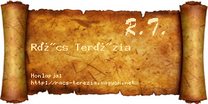 Rács Terézia névjegykártya