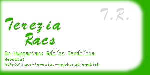 terezia racs business card